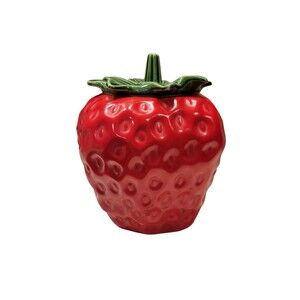 Vintage McCoy USA Pottery Large Red Strawberry Cookie Jar #263